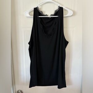 Laced trimmed sleeveless black shirt XL